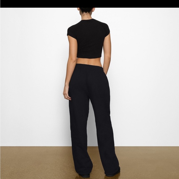 🖤RARE SKIMS BOYFRIEND FLEECE PANTS SWEATPANTS IN ONYX XS S - Picture 4 of 6